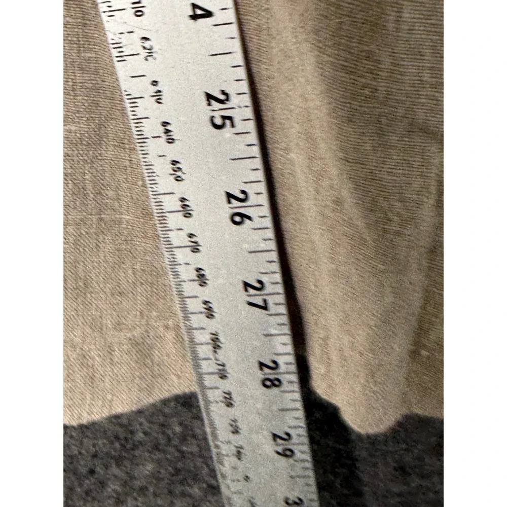 FLAX Womens 100% Linen V-Neck 3/4 Sleeve Tunic Top Oatmeal Beige Size P